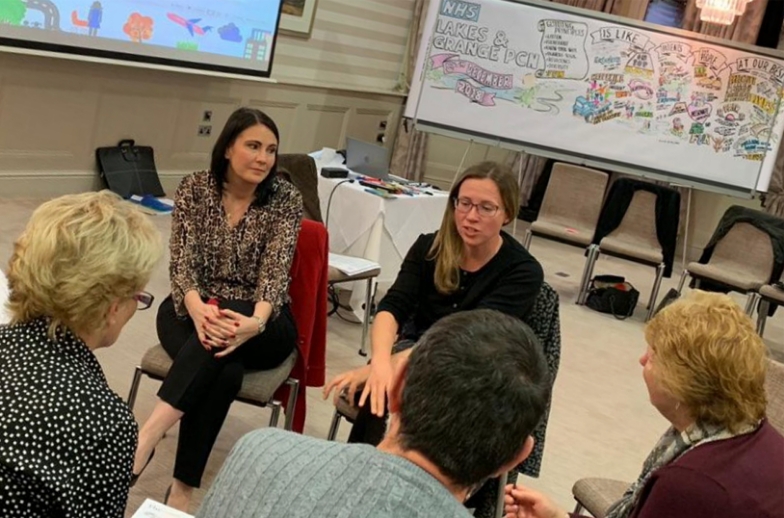 A group having a meeting